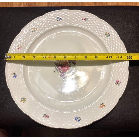 Thun Vtg Czech 12” Chop Plate Basket Weave Floral Gold Tradition Discontinued 22 - Picture 7 of 7